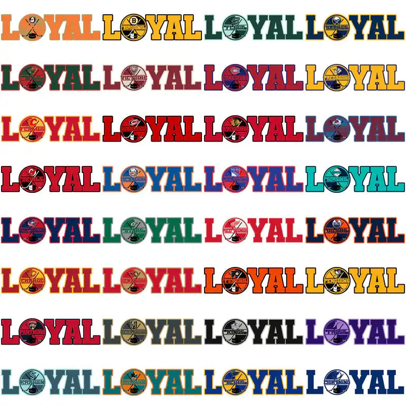 Loyal NHL team logos in colorful designs for DTF/DTG and embroidery projects