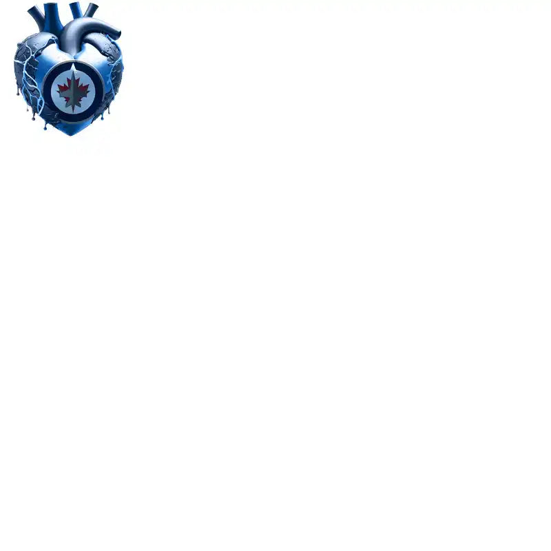 Blue heart with maple leaf emblem, ideal for DTF/DTG and embroidery designs