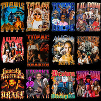 Load image into Gallery viewer, 40 Music Vintage Artists Bootleg V2 Designs Bundle PNG
