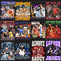 Load image into Gallery viewer, 39 Basketball Bootleg Players Designs Bundle PNG
