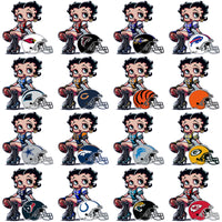Load image into Gallery viewer, 32 Football Teams Betty Boop Helmet Designs Bundle PNG
