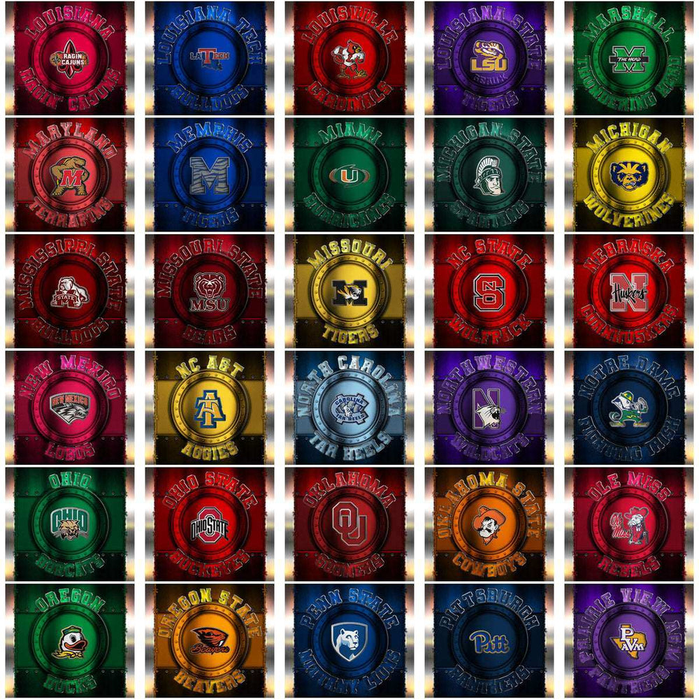 126 NCAA College Sports Metal Wrap Tumbler Wrap Bundle JPG