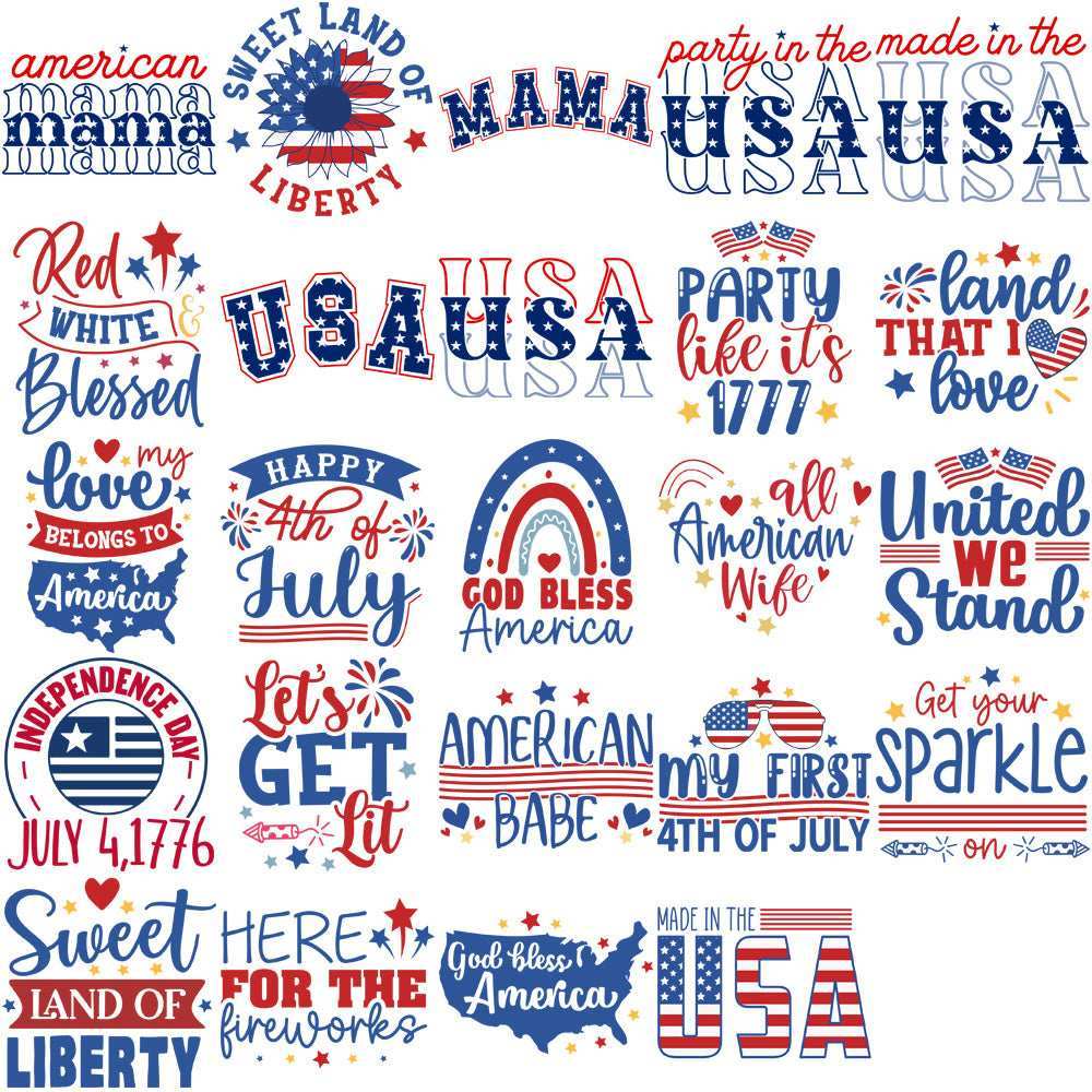 200 4th of July Patriotic USA Festive Designs Bundle PNG
