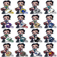 Load image into Gallery viewer, 32 Football Teams Betty Boop Helmet Designs Bundle PNG
