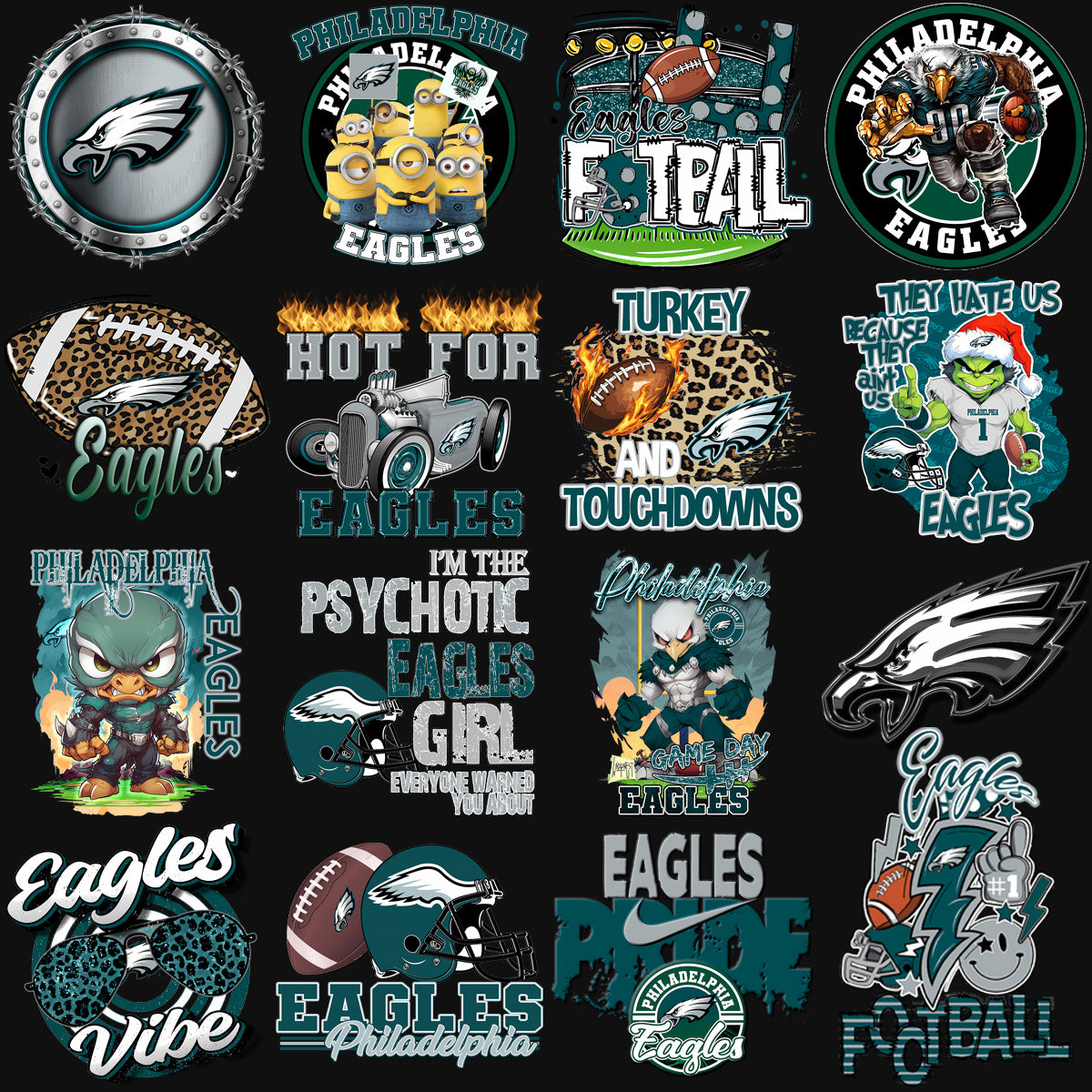 72 Philadelphia Eagles Super Bowl 2025 Football Designs Bundle PNG