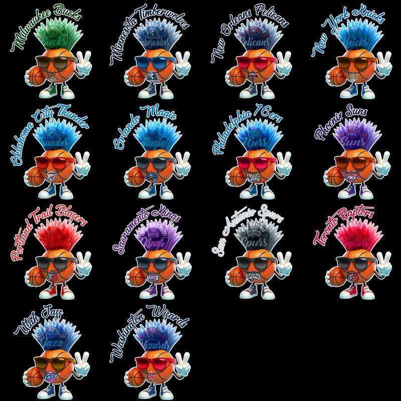 30 Basketball Teams Basketball Mohawk Designs Bundle PNG