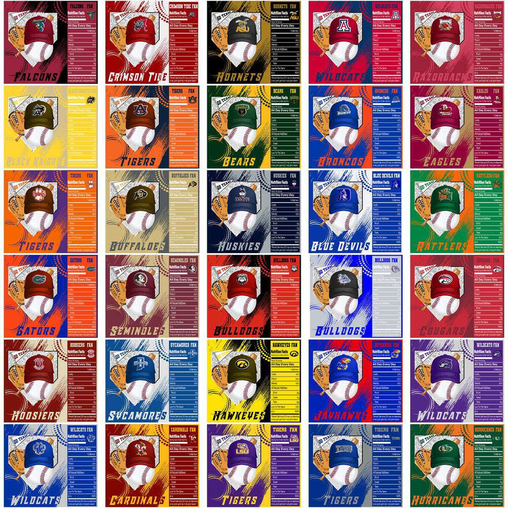 61 NCAA College Sports Team Fan Wrap BaseBall Tumbler Wrap Bundle JPG