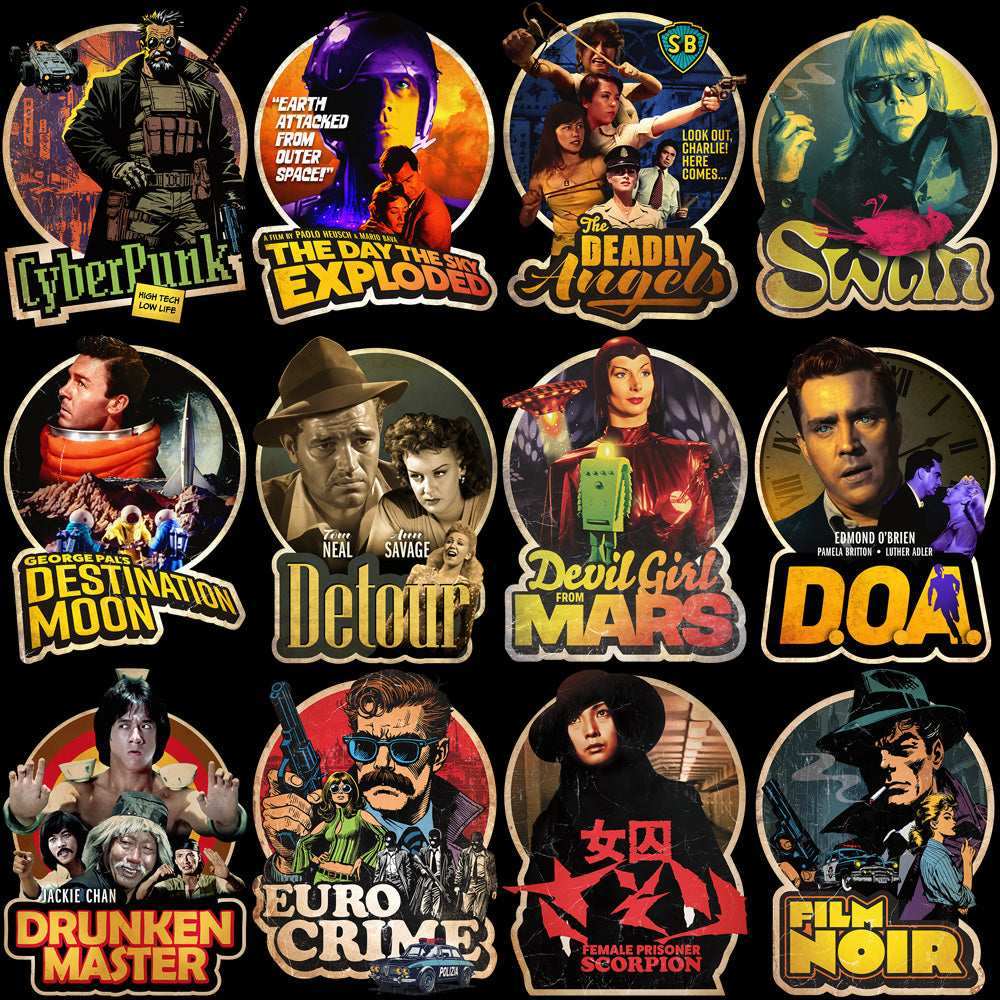 76 Old Best Movies Classics Vintage Designs Bundle PNG