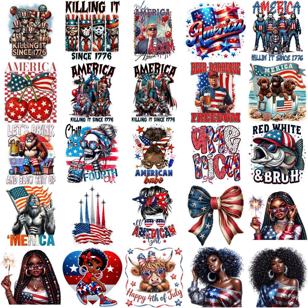 200 4th of July Patriotic USA Festive Designs Bundle PNG