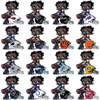 Load image into Gallery viewer, 32 Football Teams Betty Boop Helmet B Designs Bundle PNG
