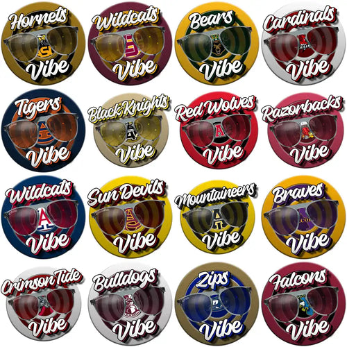 College team vibe sunglasses designs for DTF, DTG, embroidery, and tumbler wraps – print-ready PNG, SVG, PES