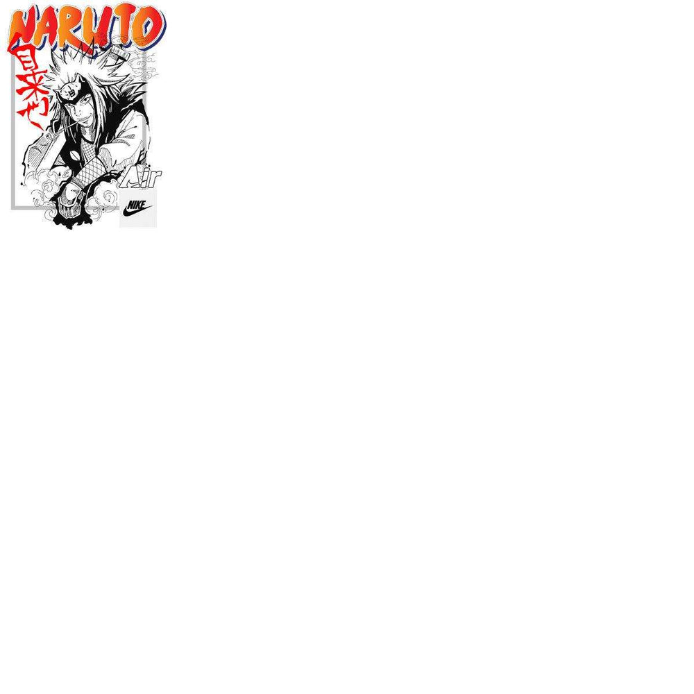 Naruto anime character with Nike Air logo, print-ready design for t-shirts or merchandise