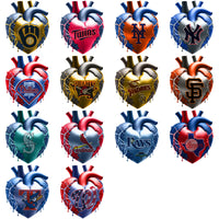 Load image into Gallery viewer, 30 Baseball Teams Bleeding Heart Designs Bundle PNG
