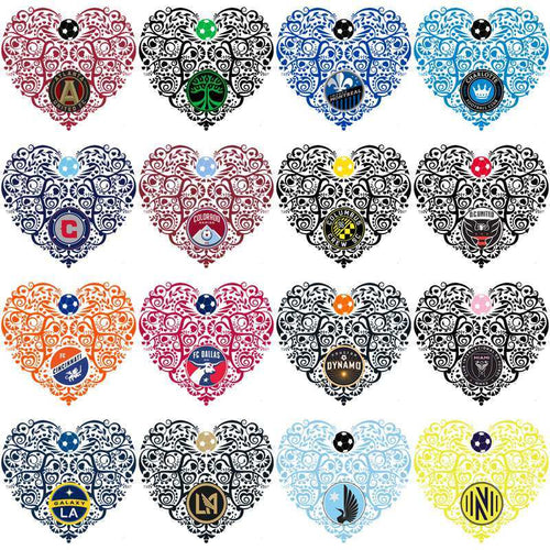 30 Soccer Teams Fancy Heart Designs Bundle PNG
