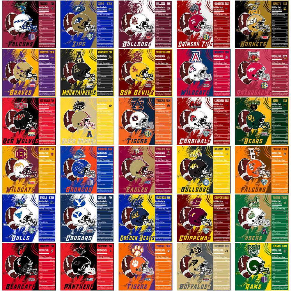 125 NCAA College Sports Team Fan Wrap CFB Tumbler Wrap Bundle JPG