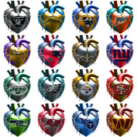 Load image into Gallery viewer, 32 Football Teams Bleeding Heart Designs Bundle PNG
