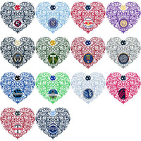 Load image into Gallery viewer, 30 Soccer Teams Fancy Heart Designs Bundle PNG
