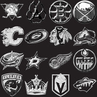Load image into Gallery viewer, 32 Ice Hockey Teams Chrome Logos Designs Bundle PNG
