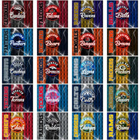 Load image into Gallery viewer, NFL team logos with lightning effects on quilted backgrounds, print-ready for DTF, DTG, embroidery
