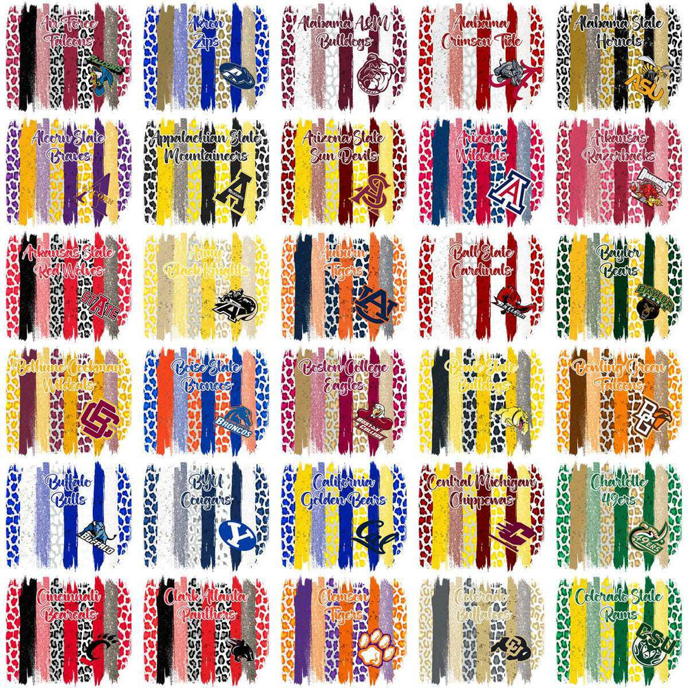 129 NCAA College Sports Brush Strokes Tumbler Wrap Bundle JPG