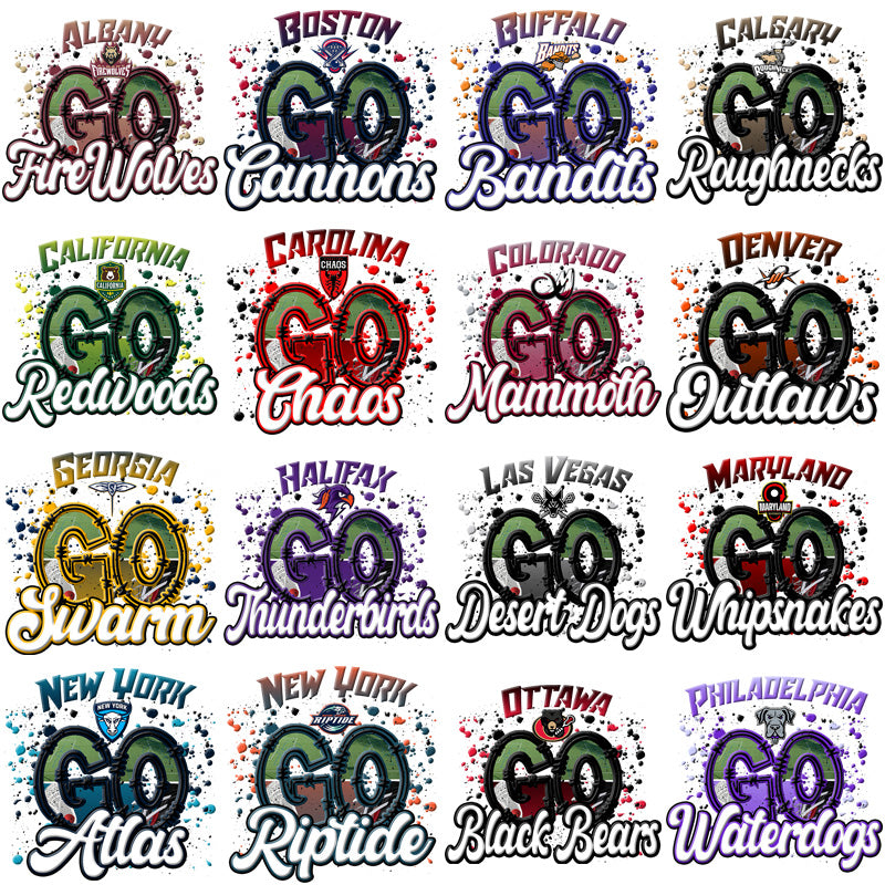 23 Lacrosse League GO Team Name Designs Bundle PNG