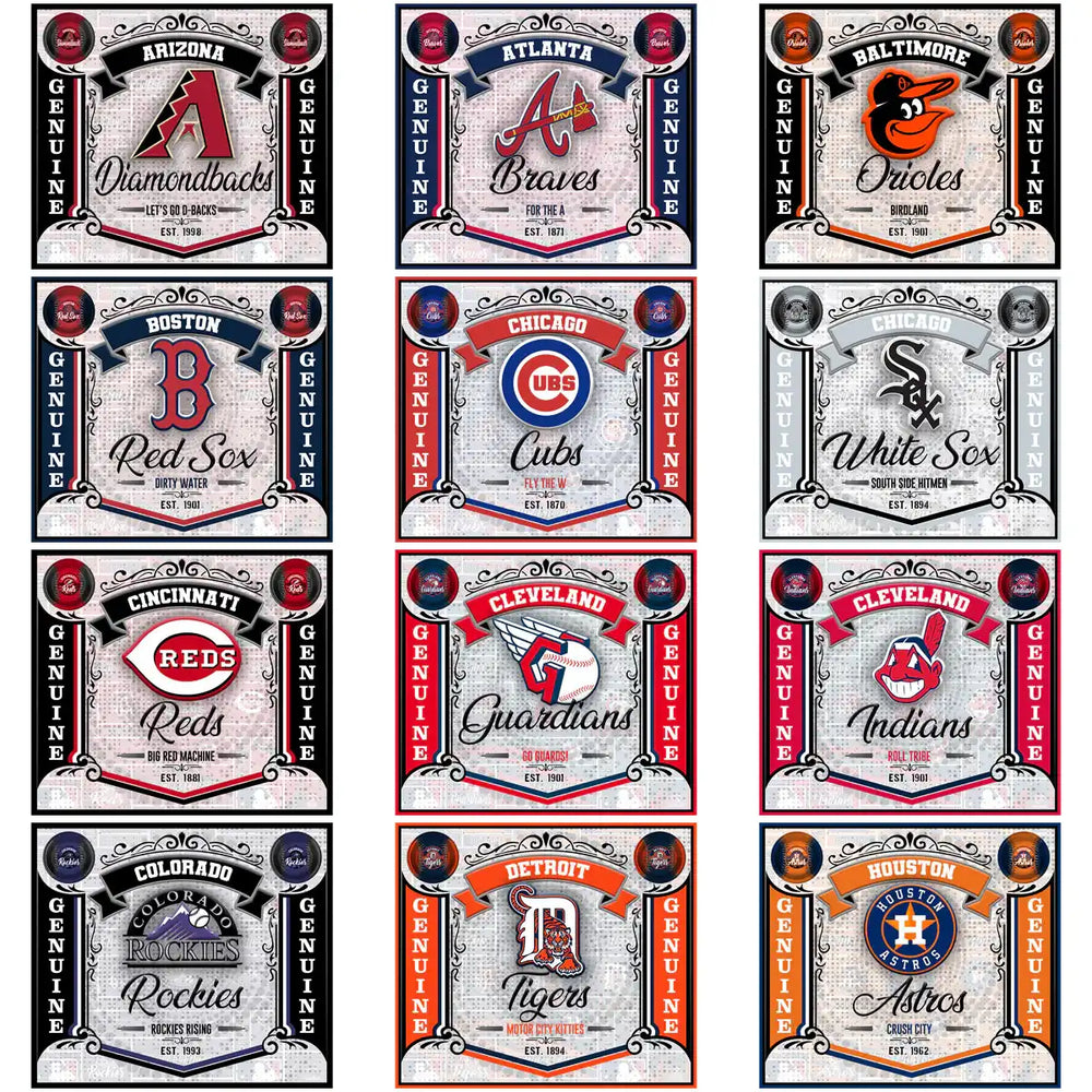 Vintage MLB team logo designs for DTF, DTG, embroidery – print-ready PNG, SVG, PES bundles