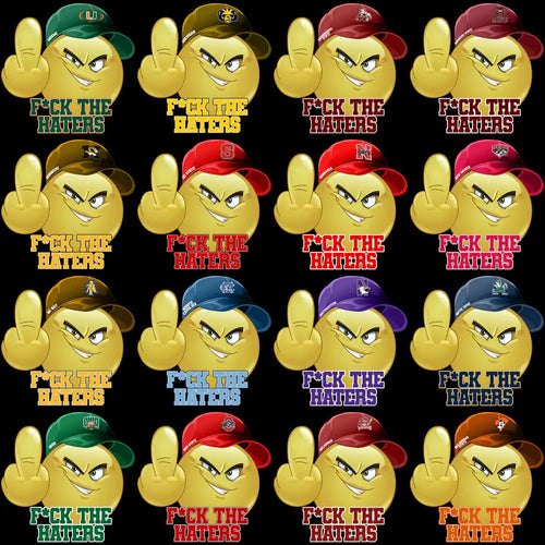 F*ck The Haters college mascot emoji designs for DTF DTG print-ready PNG SVG bundles