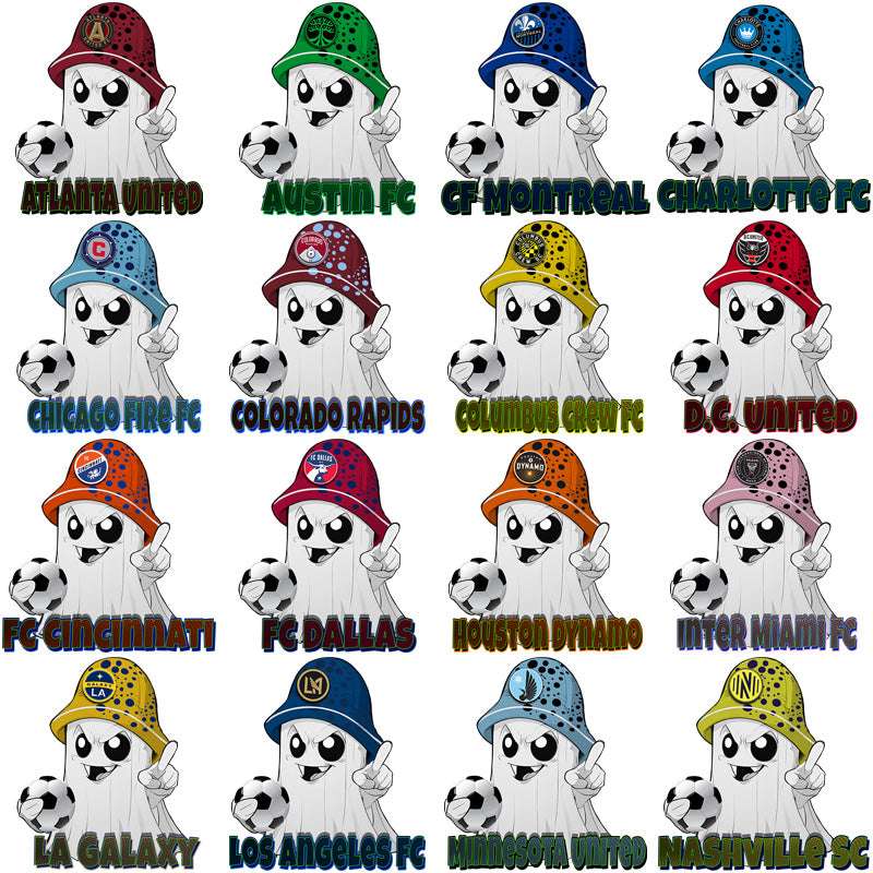 30 Soccer Teams Ghost Town Designs Bundle PNG