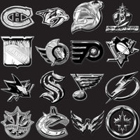 Load image into Gallery viewer, 32 Ice Hockey Teams Chrome Logos Designs Bundle PNG
