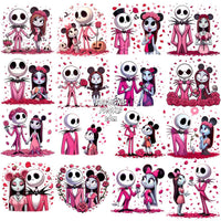Load image into Gallery viewer, 19 Jack and Sally Couple Valentine Designs Bundle PNG
