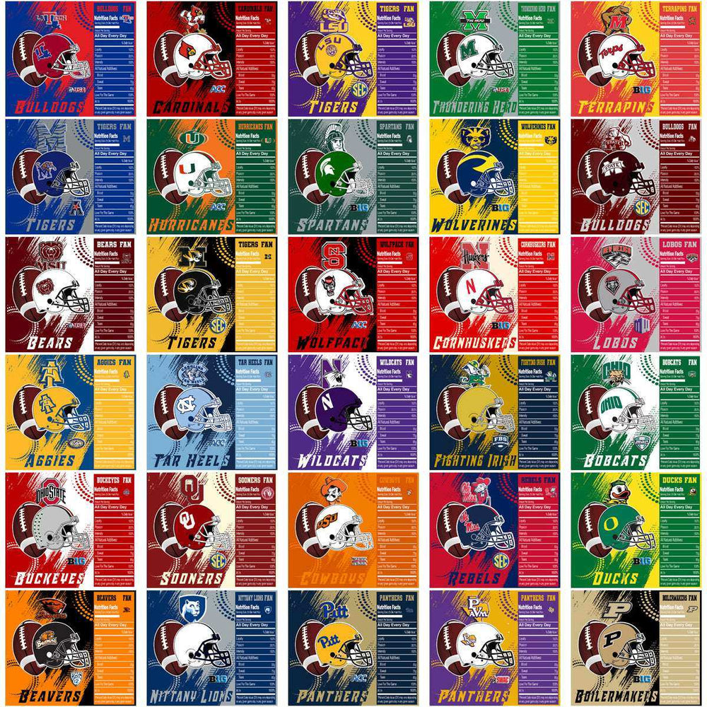 125 NCAA College Sports Team Fan Wrap CFB Tumbler Wrap Bundle JPG