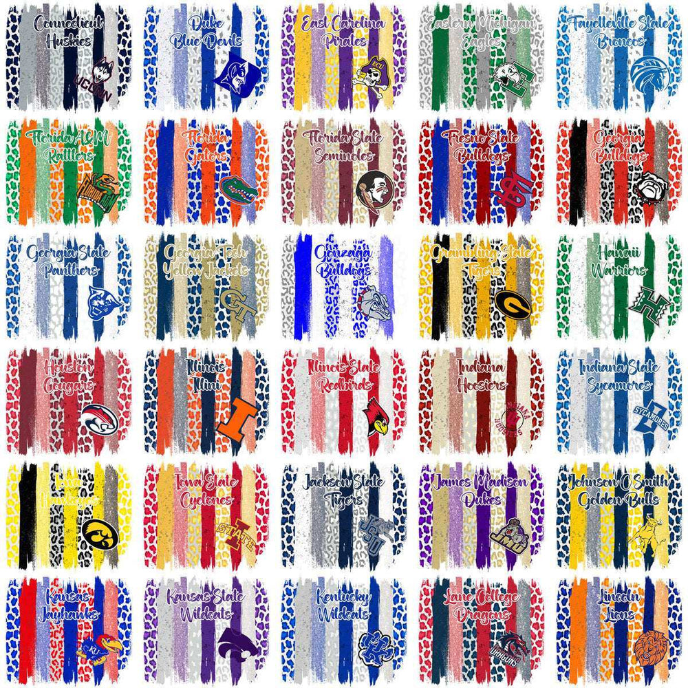 129 NCAA College Sports Brush Strokes Tumbler Wrap Bundle JPG