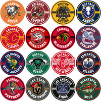 Load image into Gallery viewer, 32 Ice Hockey Teams Circle Stripe Logo Designs Bundle PNG
