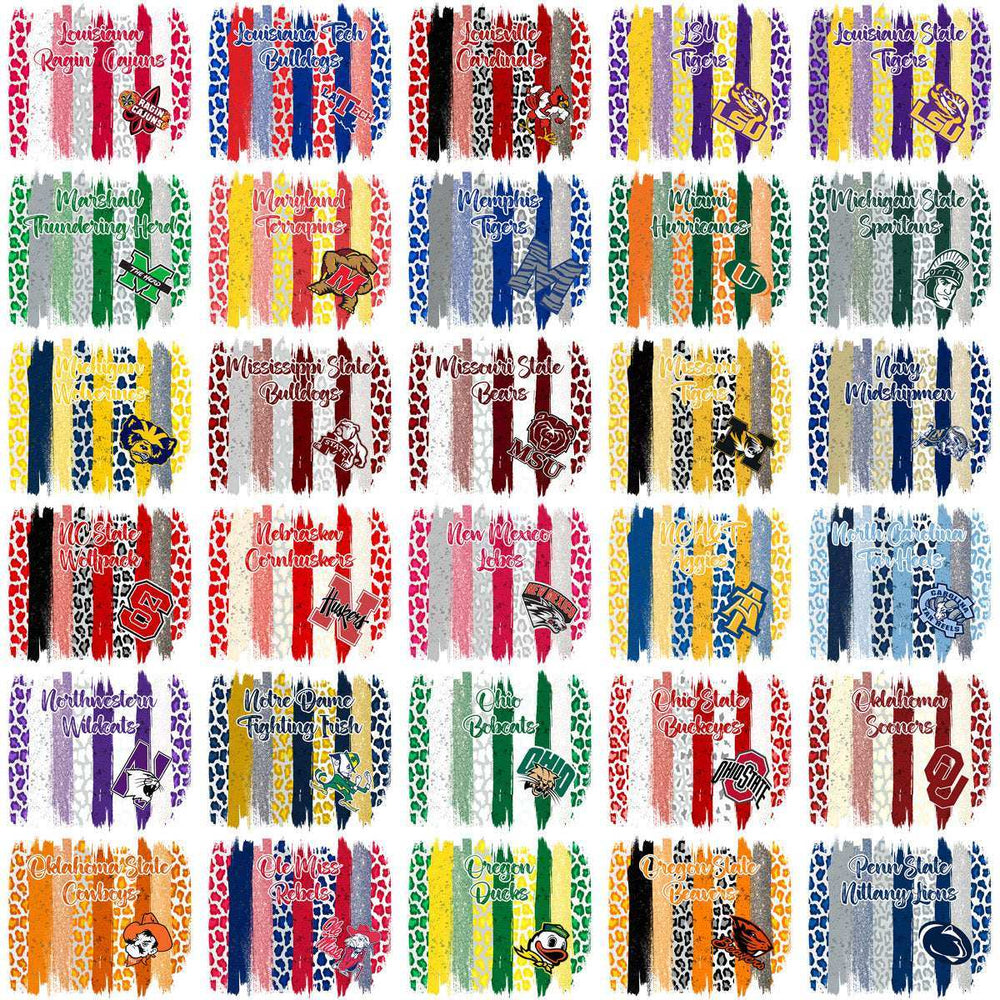 129 NCAA College Sports Brush Strokes Tumbler Wrap Bundle JPG