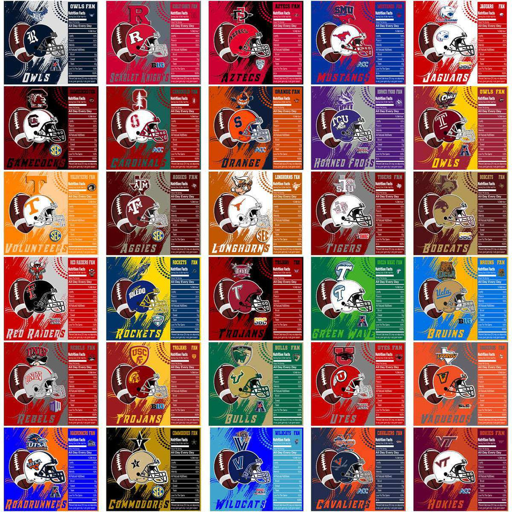 125 NCAA College Sports Team Fan Wrap CFB Tumbler Wrap Bundle JPG