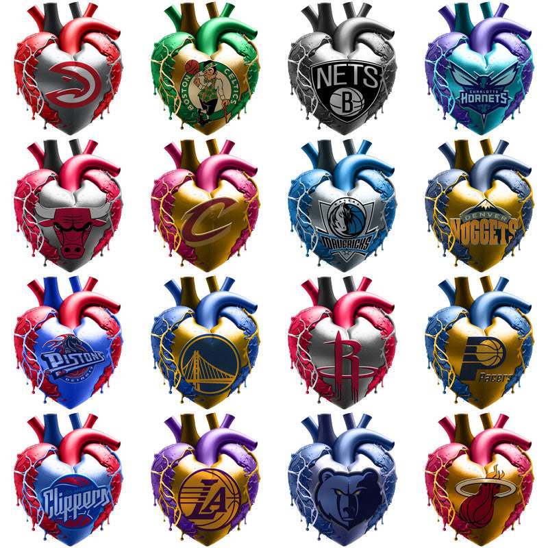 30 Basketball Teams Bleeding Heart Designs Bundle PNG