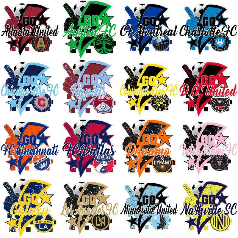 30 Soccer Teams Go Team Bolt Designs Bundle PNG