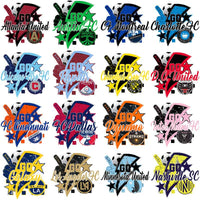 Load image into Gallery viewer, 30 Soccer Teams Go Team Bolt Designs Bundle PNG
