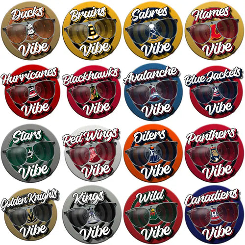 NHL team vibe sunglasses designs for DTF/DTG and embroidery, print-ready PNG, SVG, PES