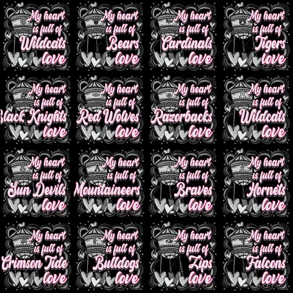 My Heart Is Full Of Team Love SVG Bundle for DTF DTG Embroidery Designs