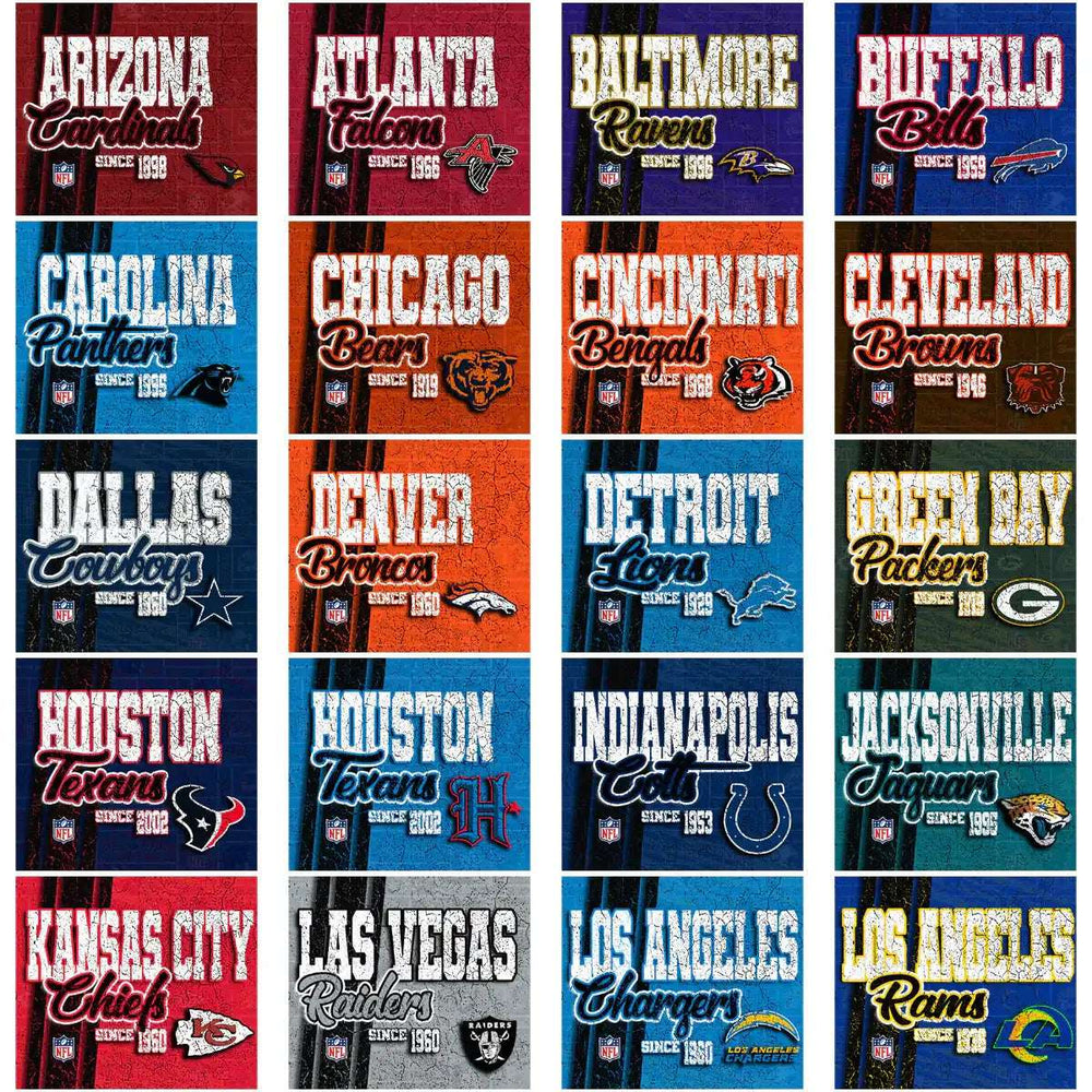 NFL team designs for DTF/DTG printing, embroidery, and tumbler wraps — print-ready PNG, SVG, PES files.