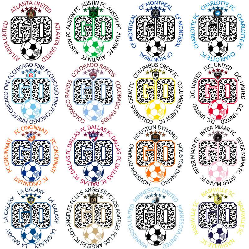 30 Soccer Teams Go Team Circle Designs Bundle PNG