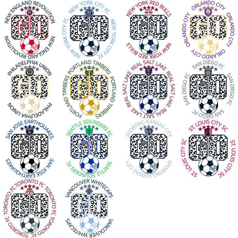 30 Soccer Teams Go Team Circle Designs Bundle PNG