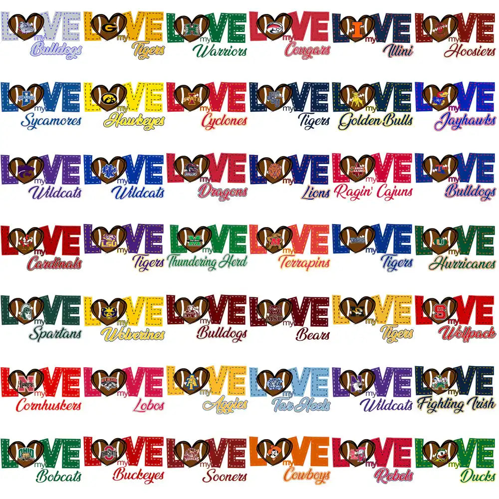 Love my team football designs for DTF DTG embroidery, print-ready PNG SVG PES, instant download