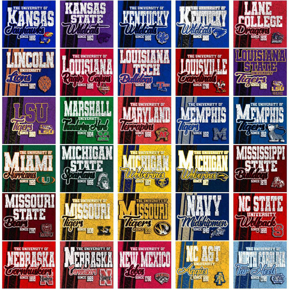 142 NCAA College Sports Grunge Split Tumbler Wrap Bundle JPG