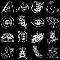 Load image into Gallery viewer, 30 Baseball Teams Chrome Logos Designs Bundle PNG
