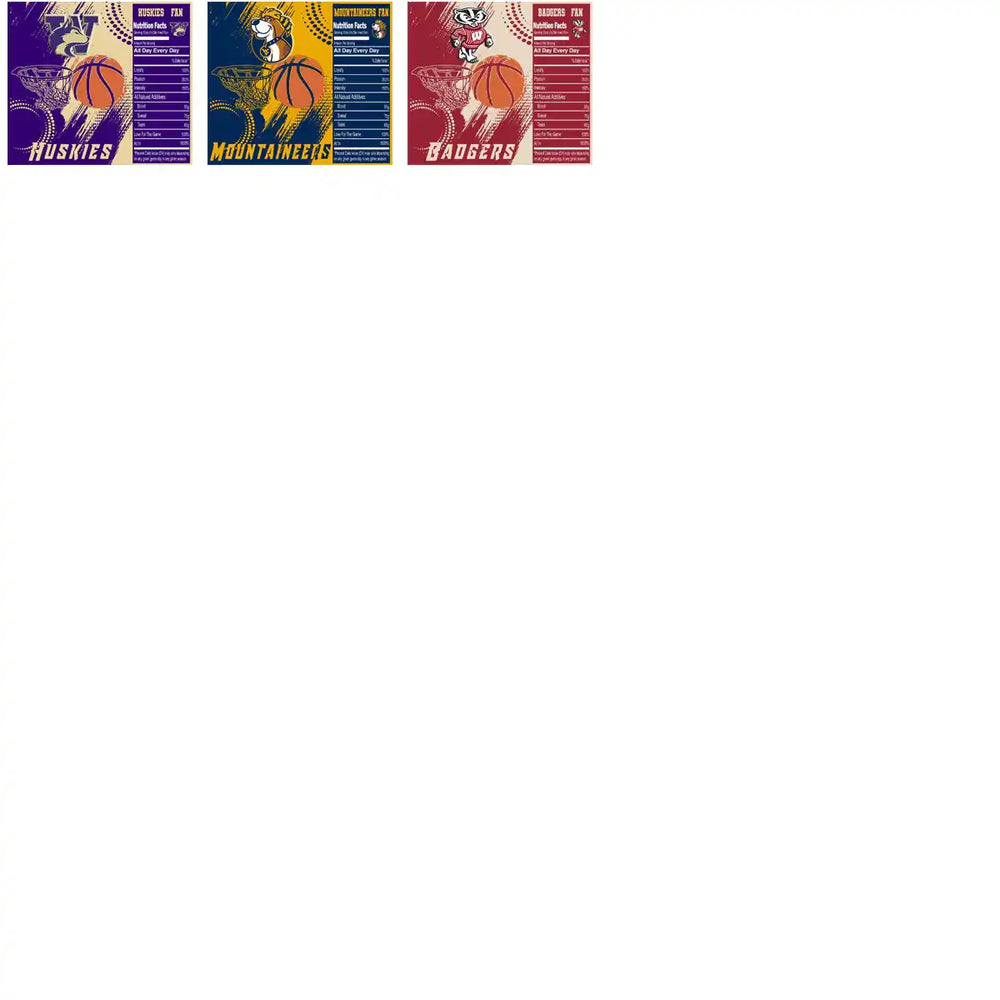Basketball fan designs for Huskies, Mountaineers, Badgers – print-ready PNG, SVG, PES bundles