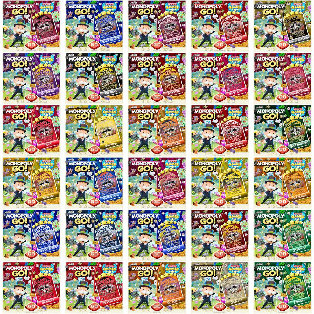 126 NCAA College Sports Monopoly Go! Tumbler Wrap Bundle JPG
