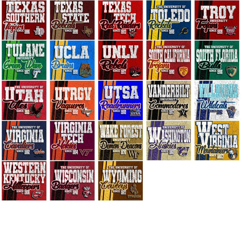 142 NCAA College Sports Grunge Split Tumbler Wrap Bundle JPG