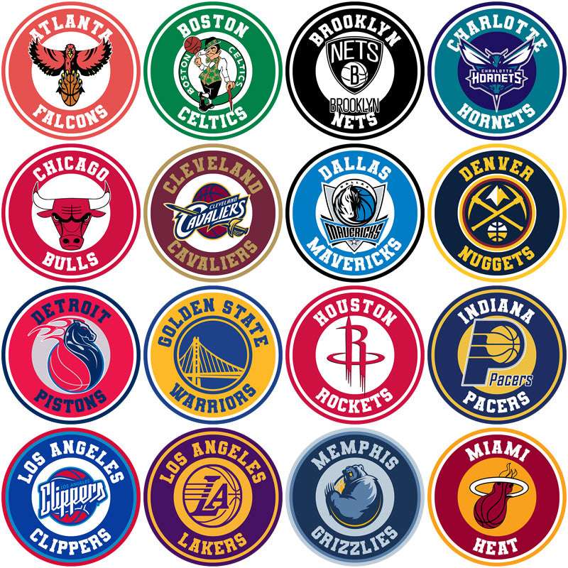 30 Basketball Teams Circle Logos Designs Bundle PNG